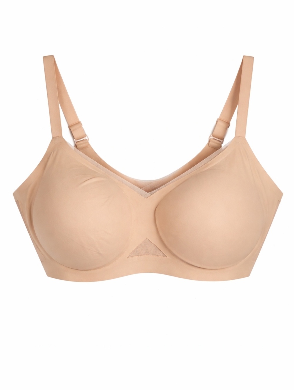 Honeylove Mesh CrossOver V-Neck Wireless Bra in Sand 40 C/D (1X)